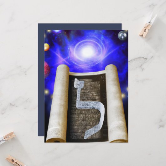 ヘブライ語アルファベット招待状 招待状 (正面/裏面インサイチュ)