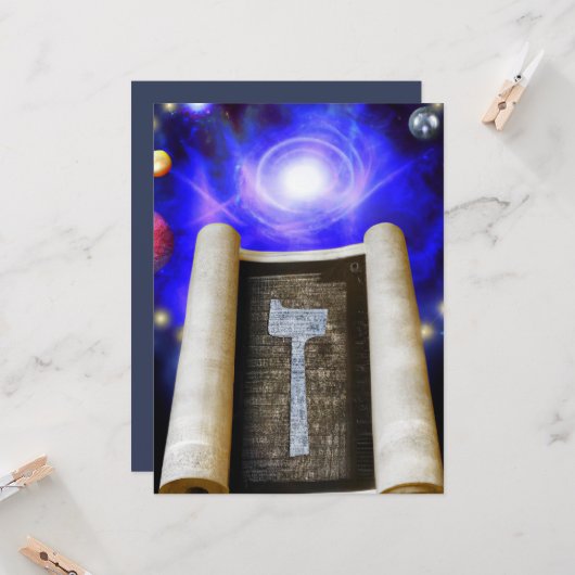 ヘブライ語アルファベット招待状 招待状 (正面/裏面インサイチュ)