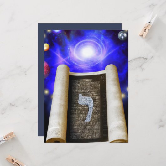 ヘブライ語アルファベット招待状 招待状 (正面/裏面インサイチュ)