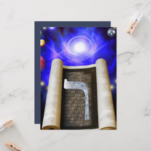 ヘブライ語アルファベット招待状 招待状 (正面/裏面インサイチュ)