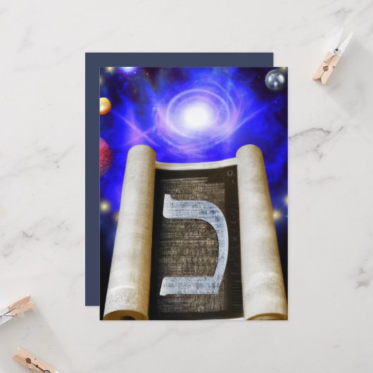 ヘブライ語アルファベット招待状 招待状 (正面/裏面インサイチュ)