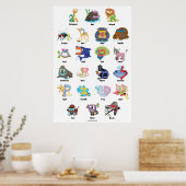 ヘブライ語アレフ賭け(アルファベット)ポスター, 24"x36" ポスター (キッチン)