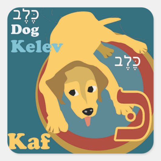 ヘブライ語アレフBetヘブライ語スタンプ スクエアシール (正面)