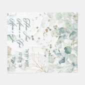 ヘブライ語シェマイスラエルユダヤ人祈りの言葉トラ引用文 フリースブランケット (正面(横))