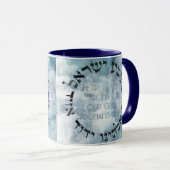 ヘブライ語シェマイスラエルユダヤ人祈りの言葉トラ/聖書 マグカップ (正面右)