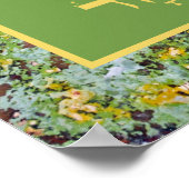 ヘブライ語シェマユダヤ祈りの言葉グリーン絵を描抽象芸術 ポスター (角)