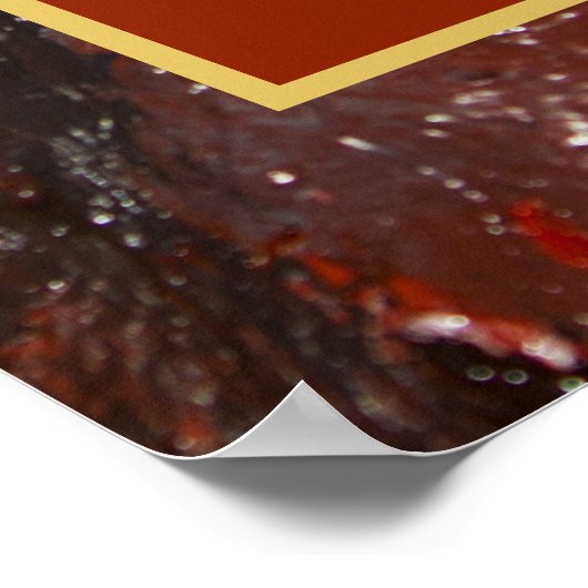 ヘブライ語シェマユダヤ祈りの言葉レッド抽象芸術ア絵を描ート ポスター (角)