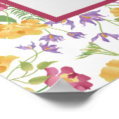 ヘブライ語シェマ祈りの言葉春の花ピンクイエローアート ポスター (角)