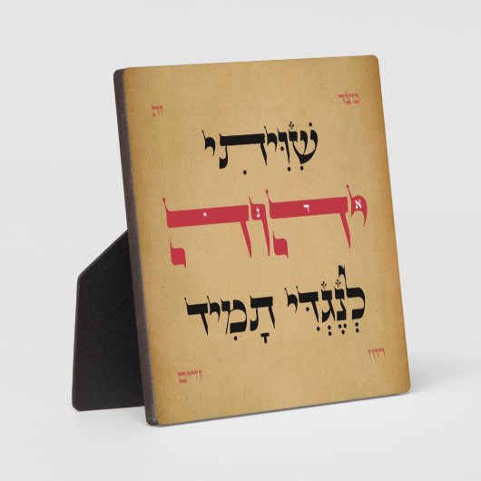 ヘブライ語シヴィティ – ユダヤ祈りの言葉感動的アート フォトプラーク (正面)