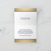 ヘブライ語ネームバーモダン（ユダヤ教の）バル・ミツバーネイビーホワイト&金ゴールド サンキューカード (内部)