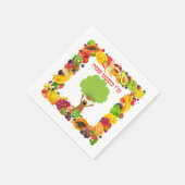 ヘブライ語ハッピートゥB'shvat スタンダードカクテルナプキン (角)