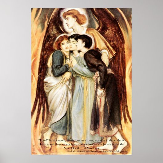 ヘブライ語ボーイズ火器炉、聖書の聖なる書物、 経典プリント ポスター (正面)