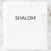 ヘブライ語ミニマリストのシャローム白い黒の平和 長方形シール (バッグ)