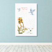 ヘブライ語モデアニモーニング祈りの言葉ユダヤ人の子供 キャンバスプリント (インサイチュ (ウッドフロア))