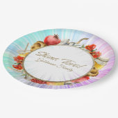 ヘブライ語ロシュ・ハサナ ペーパープレート (アングル)