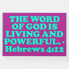 ヘブライ語4:12の聖書の詩。 ゲストブック