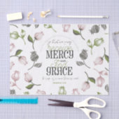 ヘブライ語4:16引用文とフローラアート白ver 薄葉紙 (クラフト)