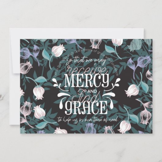 ヘブライ語4:16引用文黒ver サンキューカード (正面)