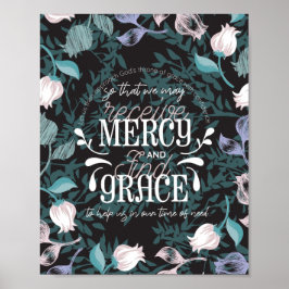 ヘブライ語4:16引用文黒ver ポスター