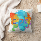 ヘブライ語「シャロム」とスプラ絵を描ッシュの背景 クッション (ブランケット)