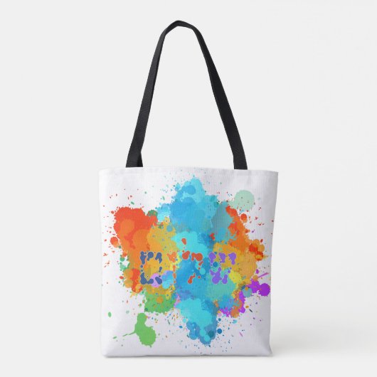 ヘブライ語「シャロム」とスプラ絵を描ッシュの背景 トートバッグ (裏面)