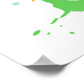 ヘブライ語「シャロム」とスプラ絵を描ッシュの背景 ポスター (角)