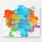 ヘブライ語「シャロム」とスプラ絵を描ッシュの背景 マウスパッド (正面)