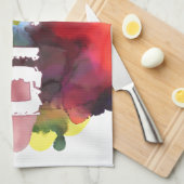 ヘブライ語"シャロム"水彩背景 キッチンタオル (四つ折り)