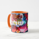 ヘブライ語"シャロム"水彩背景 マグカップ (正面左)