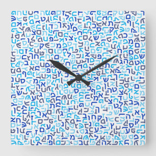 ヘブライ語 スクエア壁時計