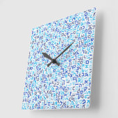 ヘブライ語 スクエア壁時計 (傾斜)