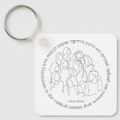 ヘブライ語:フェミニズムは過激…ユダヤ人フェミニスト キーホルダー (正面)