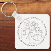 ヘブライ語:フェミニズムは過激…ユダヤ人フェミニスト キーホルダー (正面)