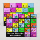 ヘブライ語Alephbetフラッシュカード ポストカード (正面/裏面)