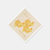 ヘブライ語Shana Tovaハッピーニューユダヤ年ハニカム スタンダードカクテルナプキン (角)