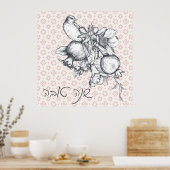 ヘブライ語Shana Tova Rosh Hashanaユダヤ人新年 ポスター (キッチン)