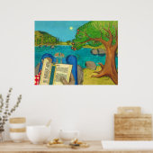 ヘブライ読語の聖書の男の詩篇1 ポスター (キッチン)