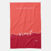 ヘブライ赤のコーシェキッチンスクリプト肉 キッチンタオル (縦)