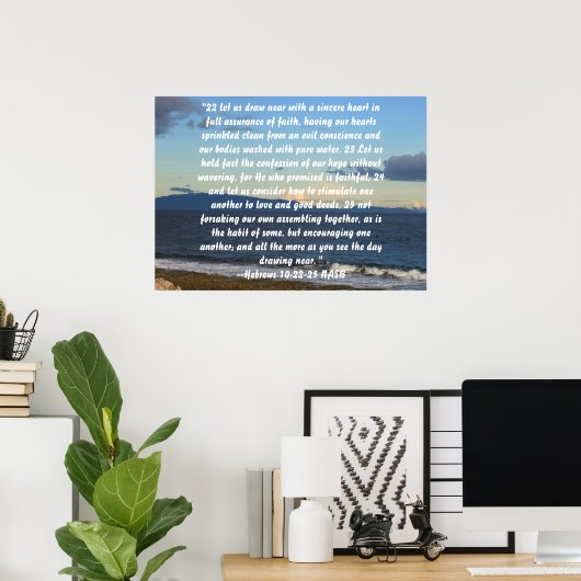 ヘブライ10:22-25 ポスター (ホームオフィス)