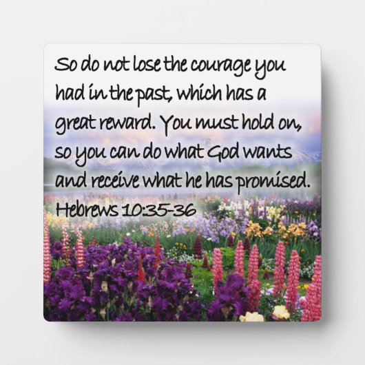 ヘブライ10:35-36 フォトプラーク (正面)