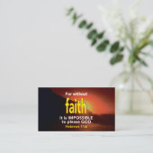 ヘブライ11:6 | 信仰のない聖なる書物、 経典で 名刺 (スタンド正面)