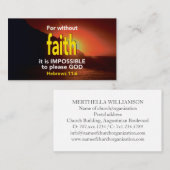 ヘブライ11:6 | 信仰のない聖なる書物、 経典で 名刺 (正面/裏面)