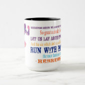 ヘブライ12:1は"競争"のマグ走ります マグカップ (中央)