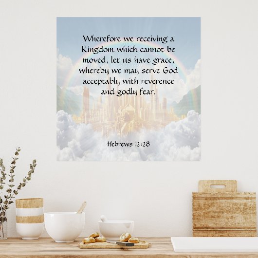 ヘブライ12:28 ポスター (キッチン)