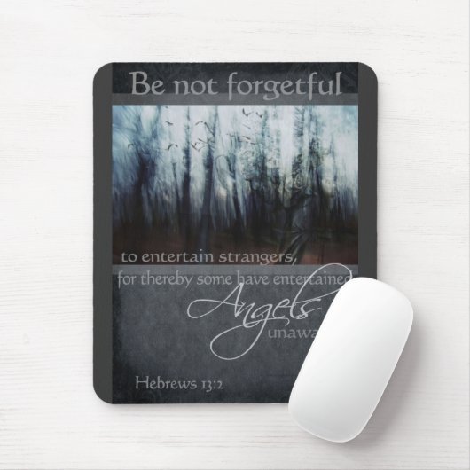 ヘブライ13:2の天使の引用文 マウスパッド (マウス)