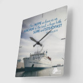 ヘブライ6:19の柱時計 スクエア壁時計 (傾斜)