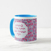 ヘブラカラフルイ語'LaYehudim Haita'プリムメギラ マグカップ (正面左)