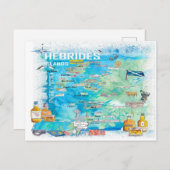 ヘブリディーズ諸島イラストトラベルマップ ポストカード (正面/裏面)