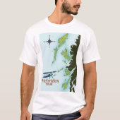 ヘブリディーズ諸島 スコットランド旅行地図 Tシャツ (正面)