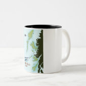 ヘブリデス・スコットランドの旅行地図。 ツートーンマグカップ (正面右)